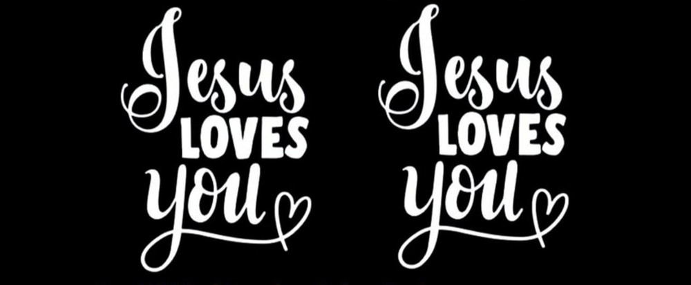 Jesus Loves You Two 5″ Vinyl Decals Car Window Laptop Tablet Door Mirror Tumbler