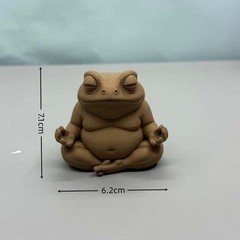 Exquisite Realistic Delicate Solid Zen-Style 3D Printed Meditating Frog Figurine
