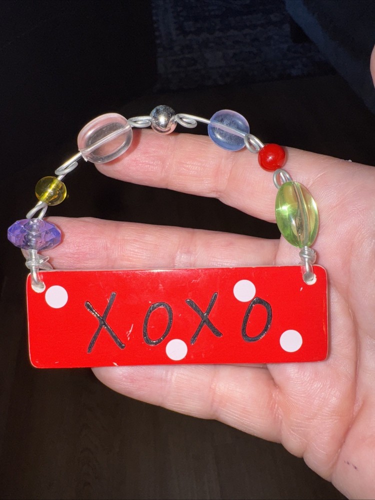 Silvestri XOXO Hugs Kisses Sandra Magsamen Ceramic Plaque Bottle Love Charm Pair