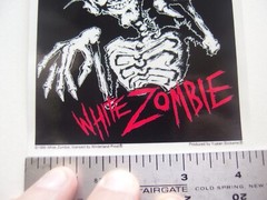 💀 Vintage White Zombie Devil Skeleton Sticker 1999 4.25″ x 4.875″ Rob Zombie