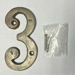 4″ Rustic Silver Patina Solid Bronze Metal House Numbers 4 INCH PICK NUMBER