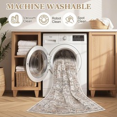 3×8 Washable Runner Rug :Hallway Runner with Non Slip Backing Farmhouse for B…