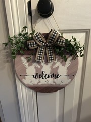 Easter Front Door Decoration, Wall Decor, Door Sign, Bunny, Door Hanger