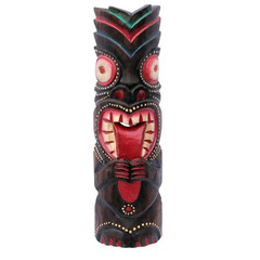 20 In. Tiki Mask Crazy Tongue Wood Art Decor