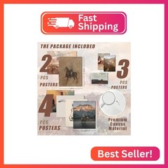 RETRART Vintage Western Cowboy Wall Art – Vintage Western Decor, Oil Painting Pr