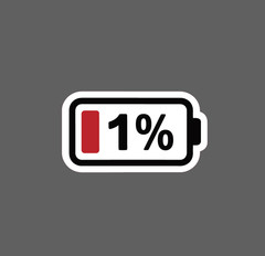 1% Battery Sticker Dead Phone Electronics Life Funny Gift Waterproof NEW
