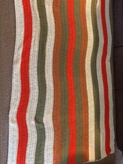 HomemadeVintage 1970s Style Striped Crochet Blanket- Large 55×88