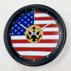 American Flag Reflective Laser Disc 15″ Wall Clock Custom Made