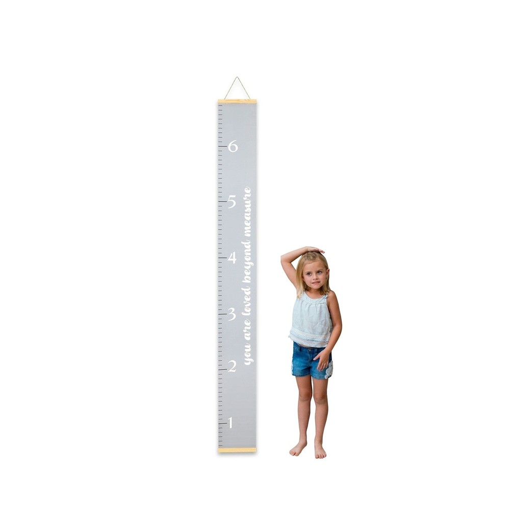 Morxy Canvas Growth Chart for Kids – Unisex Kids Room Wall Decor – Gray Wall …