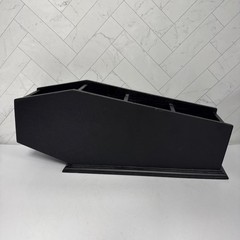 Black Wooden Coffin Display Remote Control Holder Shelf Free Standing Halloween