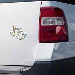 Funny Flying Unicorn Car Bumper Vinyl Sticker Decal