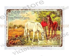 1900s L. S. Fralic Medina New York Horse Furnishing Goods metal tin sign