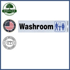 Unisex Washroom Sign 2×8 Inches with Bold Text and Durable Mylar Material
