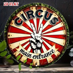 2D Flat, 1pc Vintage Circus Main Entrance Metal Wall Decor – Tin Metal Signs Cir