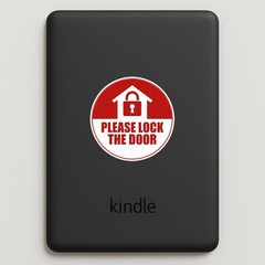 Please Lock the Door Stickers: Waterproof Vinyl Warning Labels, 4-Pack