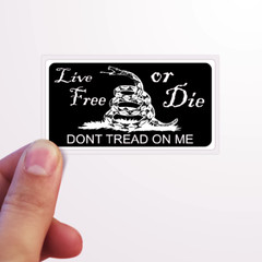 Dont Tread On Me Live Free or Die Sticker Gadsden USA Freedom Patriot no Mandate