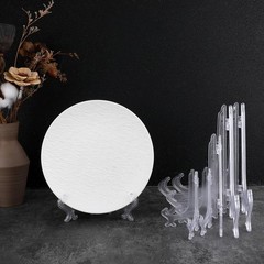 JJUNW 6Pcs Plastic Easel Plate Display Stands, 4/6/8 Inches Acrylic Clear