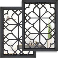 Stylish Rustic Black Wall Mirrors for Bedroom & Living Room – 11×15 (2 Pack)