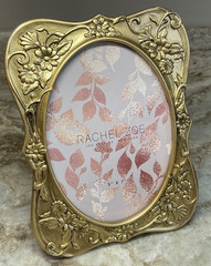 Oval Picture Frame 5X7 Gold Floral Design Vertical Or Horizontal Rachel Zoe New