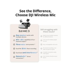DJI Mic 3 Bundle (1 TX + 1 RX), Wireless Microphone for iPhone/Android/Camera…