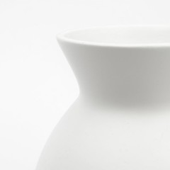 Solid White Ceramic Vase Decorative Home Accent Flowers Indoor Use 8in