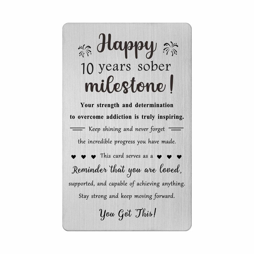TGCNQ 10 Year Sobriety Gifts – Recovery Gifts for Women Men – 10 Year Sober A…