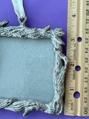 POTTERY BARN Pewter ~ Natural Twig Picture Frame Small 3×3 Opening ~ Hanging