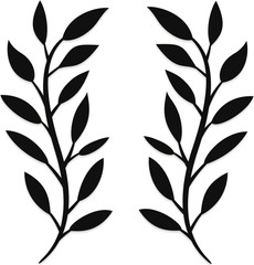 Vivegate Scroll Olive Branch Leaf Metal Wall Decor – 16″X16″ 2 Black Wrought Iro