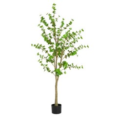 76″ Artificial Enkianthus Tree in Pot, Realistic Faux Greenery for Home Decor