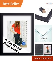 11×14 Wood and Glass Picture Frame Wall Mount Quality Decor