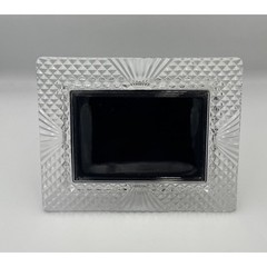 Waterford Crystal Glass Picture Frame 5×7 Clear Diamond Cut Fan Pattern Vintage