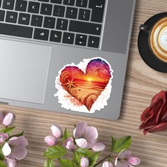 Love Beach Sunset – Vinyl Decal Sticker – Car Window Laptop – ebn8756