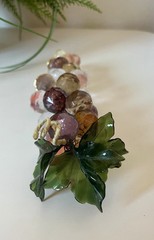 Multicolored Cluster Grapes On The Vine With Leaves Lucite 9 Inches Long