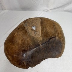 Live Edge Burl Wood Bowl Natural Root Centerpiece Hand Carved Organic Teak 16”