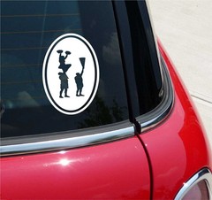 Euro Cheerleading Cheer Graphic Decal Sticker Car Wall Oval NOT Two Colors