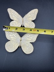 Set Of 7 Resin Plastic Gold Butterfly Wall Hanging Art