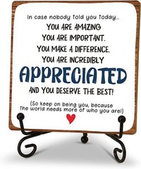 Inspirational Gifts for Women Men, Desk Decor Friend Coworker White