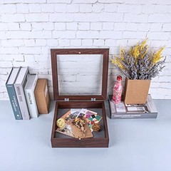 Shadow Box Frame Display Case, 2″ Depth with 6 Pins for 11×11 Gift Memento Brown