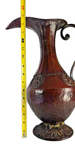 Metal Vase 15 Inches Tall – Middle Eastern – Pitcher Style – Heavy Metal Base