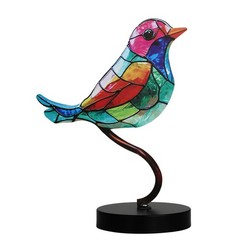 Stained Metal Bird-On-Branch Sculpture Metal Table Decor Home Ornaments Gift US