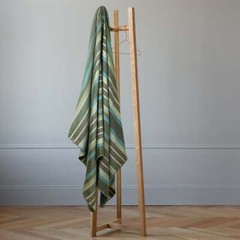 SOFT & WARM STRIPED ALPACA LLAMA WOOL BLANKET QUEEN BED SOFA OLIVE GREEN