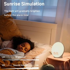 Wake Up Light Sunrise Alarm Clock for Kids, Heavy Sleepers, Bedroom, with Sun…