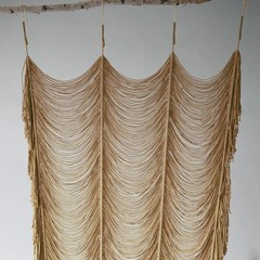 Macrame Curtain Boho Doorway Window Wall Decor Fiber Yarn Art Handwoven Hanging