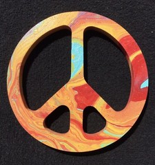 Peace Sign Symbol – Professional Hand-Made Wall Art – Retro Cool Decor – MCM