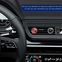 2PCS Stick on Dashboard Car Clock, Mini Luminous Automotive Vent Clip Quartz Clo