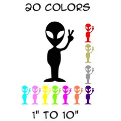 Alien Sticker Vinyl Decal – UFO Space Peace Sci Fi Funny Car Window Bumper Decor