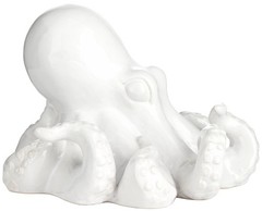 Octopus 9 1/4″ Wide Shiny White Decorative Figurine