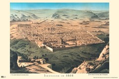 Jerusalem Israel Holy City Map 1868 Tourist Travel Art Print Poster 18×12