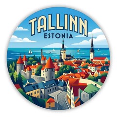 Tallinn Estonia Vintage Travel Sticker Die Cut Waterproof Decal Vinyl Laptop