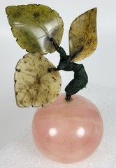 Vintage Hand Carved Hardstone Apple ~ Pink Onyx Marble ~ 2 Inches